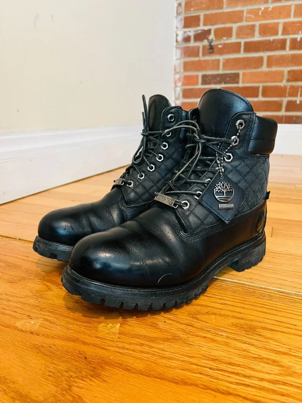 Vintage 90s Timberland x Goretex Mens Boots Sz 9.5 Leather Black